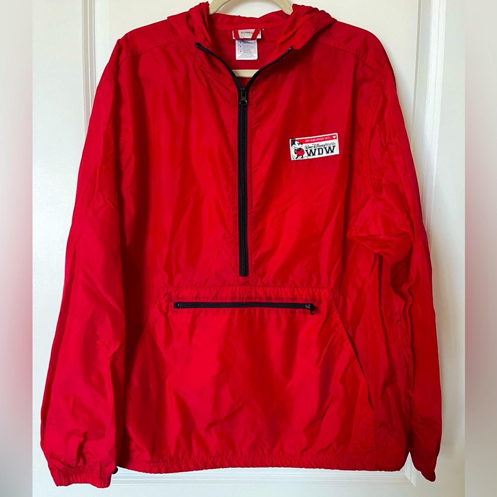 Disney World hooded Windbreaker, red - size L